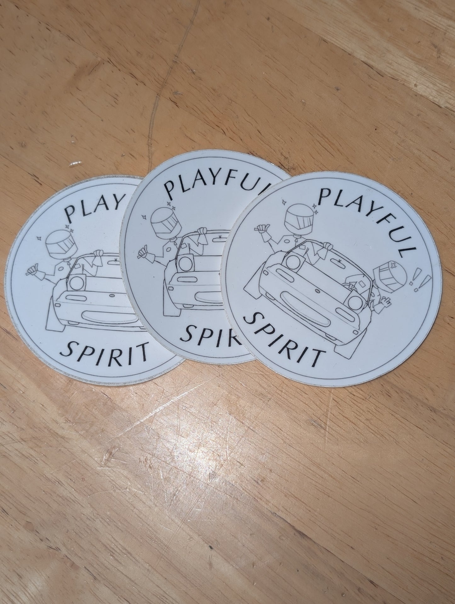 3" Playful Spirit Racing Circle Logo Sticker [3-Pack]